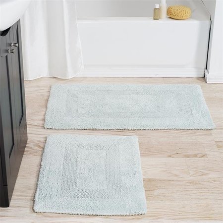 LAVISH HOME Lavish Home 67-0018-SF 100 Percent Cotton 2 Piece Bathroom Runner Set; Seafoam 67-0018-SF